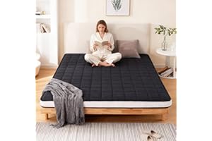 Welnow Japanese Futon Floor Mattress, Twin Size Thick Tatami Mat Portable & Foldable Roll Up Floor Bed Mattress with Storage 