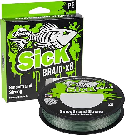 Berkley Sick Braid 8 Carrier Braided Fishing Line Moss Green 150/300m