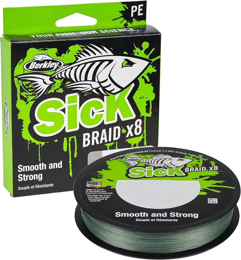 Berkley Sick Braid 8 Carrier Braided Fishing Line Moss Green 150/300m