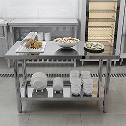 QFBXG Stainless Steel Table for Prep & Work 24 x 12