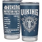 Viking Gifts for Men, Cool Gifts for Viking Culture Lovers, 20oz Cup Tumbler Gift for Dad Husband Him Birthday Christmas