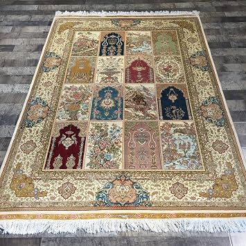 Amazon De Seide Teppiche 4 5 X6 5 Orange Orientalische Seide