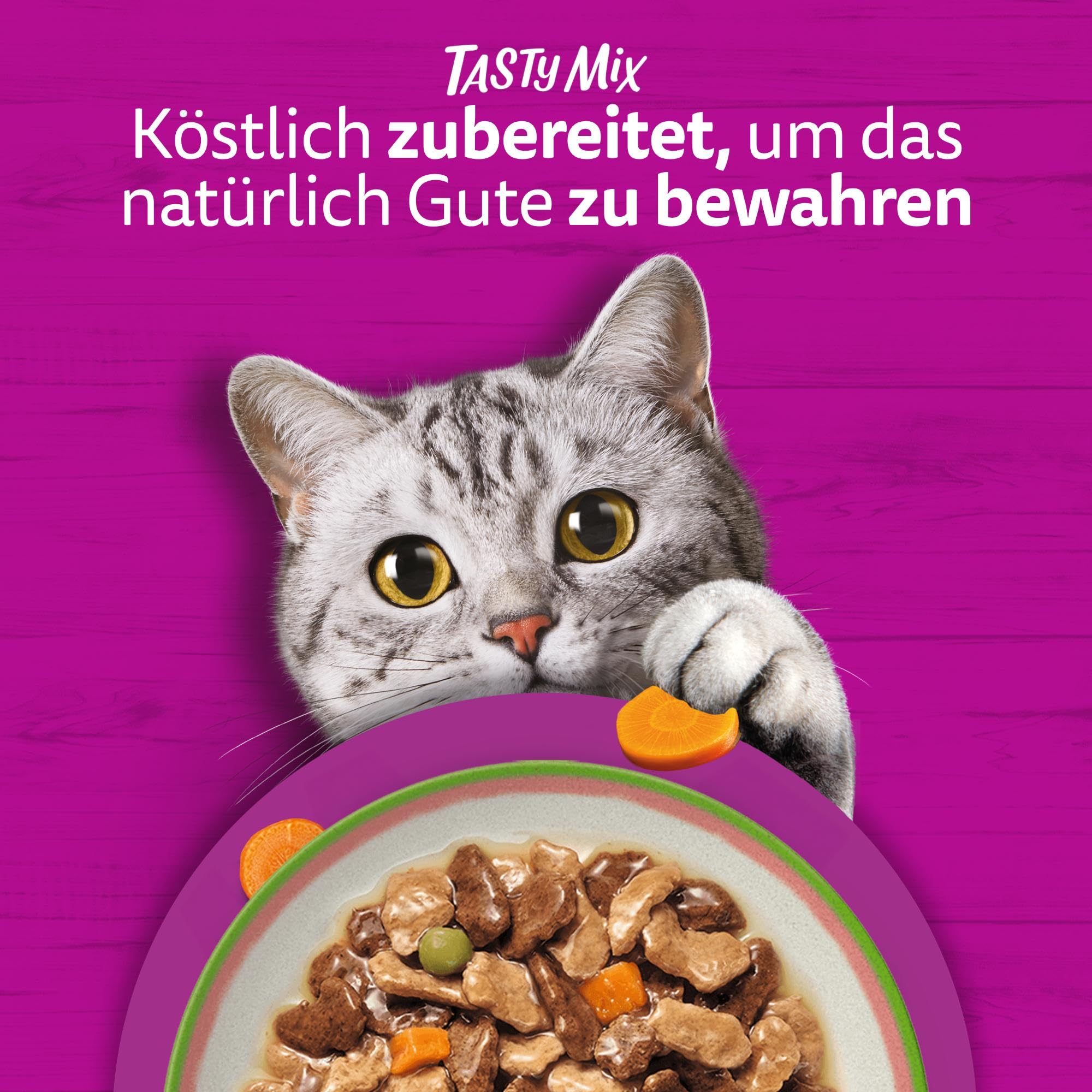 WHISKAS TASTY MIX Nassfutter in Sauce für Katzen 40 x 85g Chef’s Choice 7