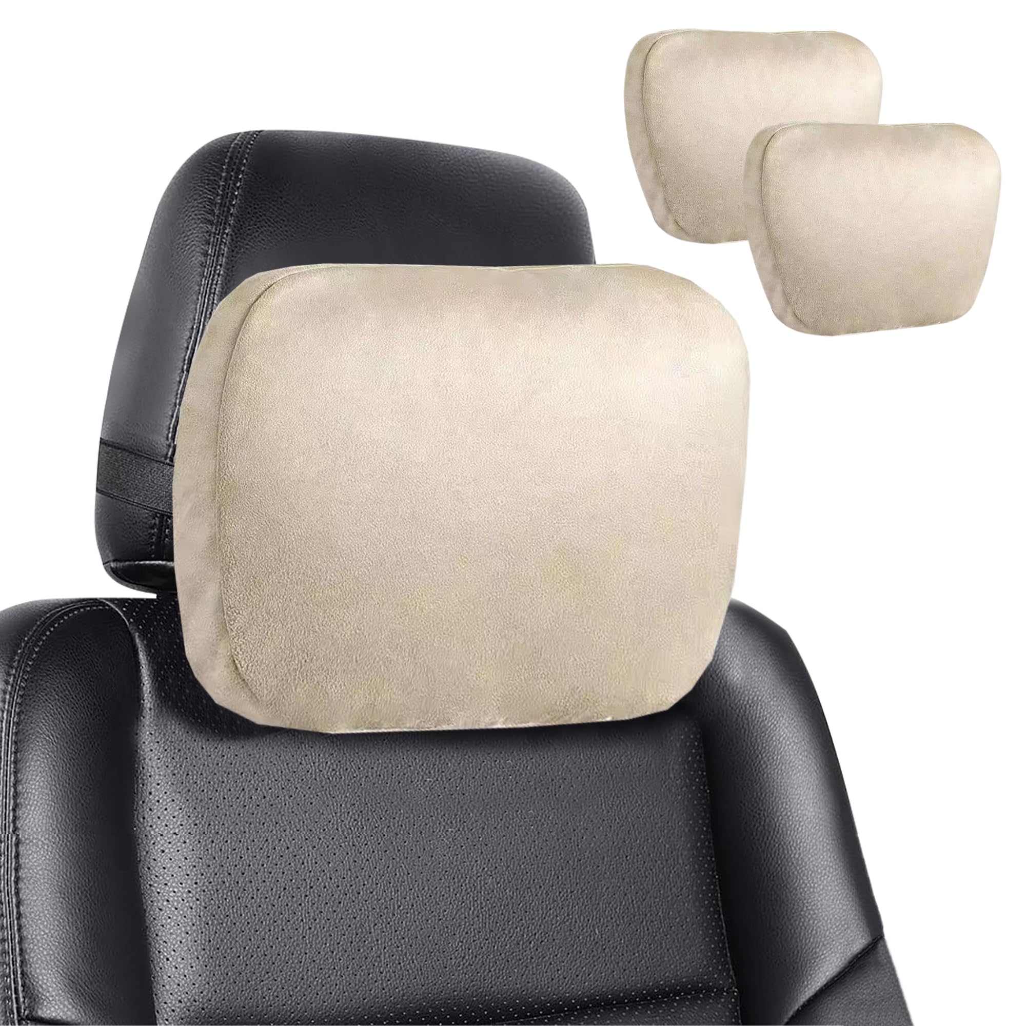 MAGIC SELECT 2x Pillow Headrest Car. Cervical Support for Seat Back. Driver Neck Pillow for the Car, Comfortable, Soft, Breathable that Relieves Neck Pain on Long Trips.