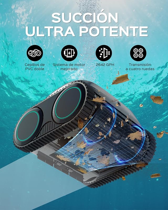 C1 Robot Pool 160min Bateria, 160m² Paredes do chão Linha de água