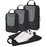 BAGSMART Compression Packing Cubes for Travel, 6/5/4set Lightweight Packing Organizers, Summer Travel Essentials Suitcase Organizer Bags Set
