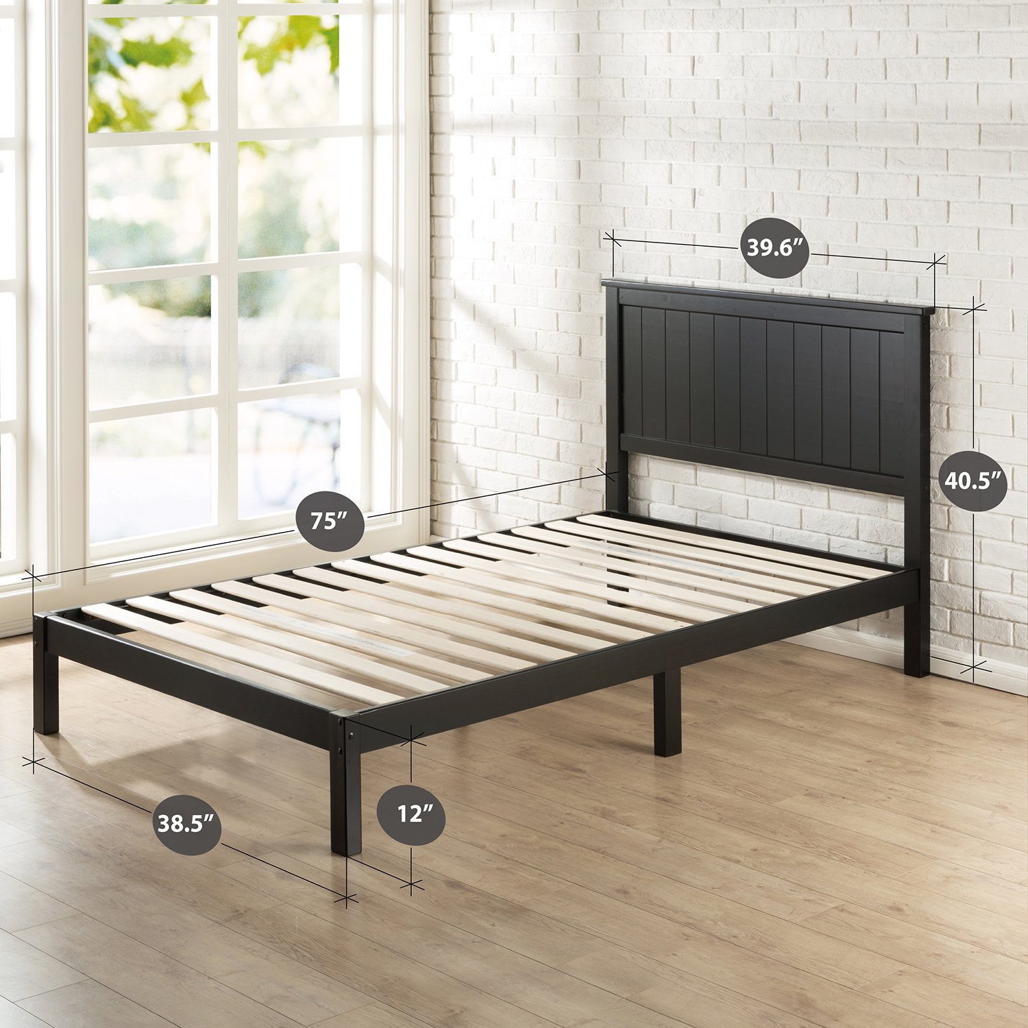 Zinus Wood Cottage Style Platform Bed with Headboard / No Box Spring Needed / 841550208740 eBay