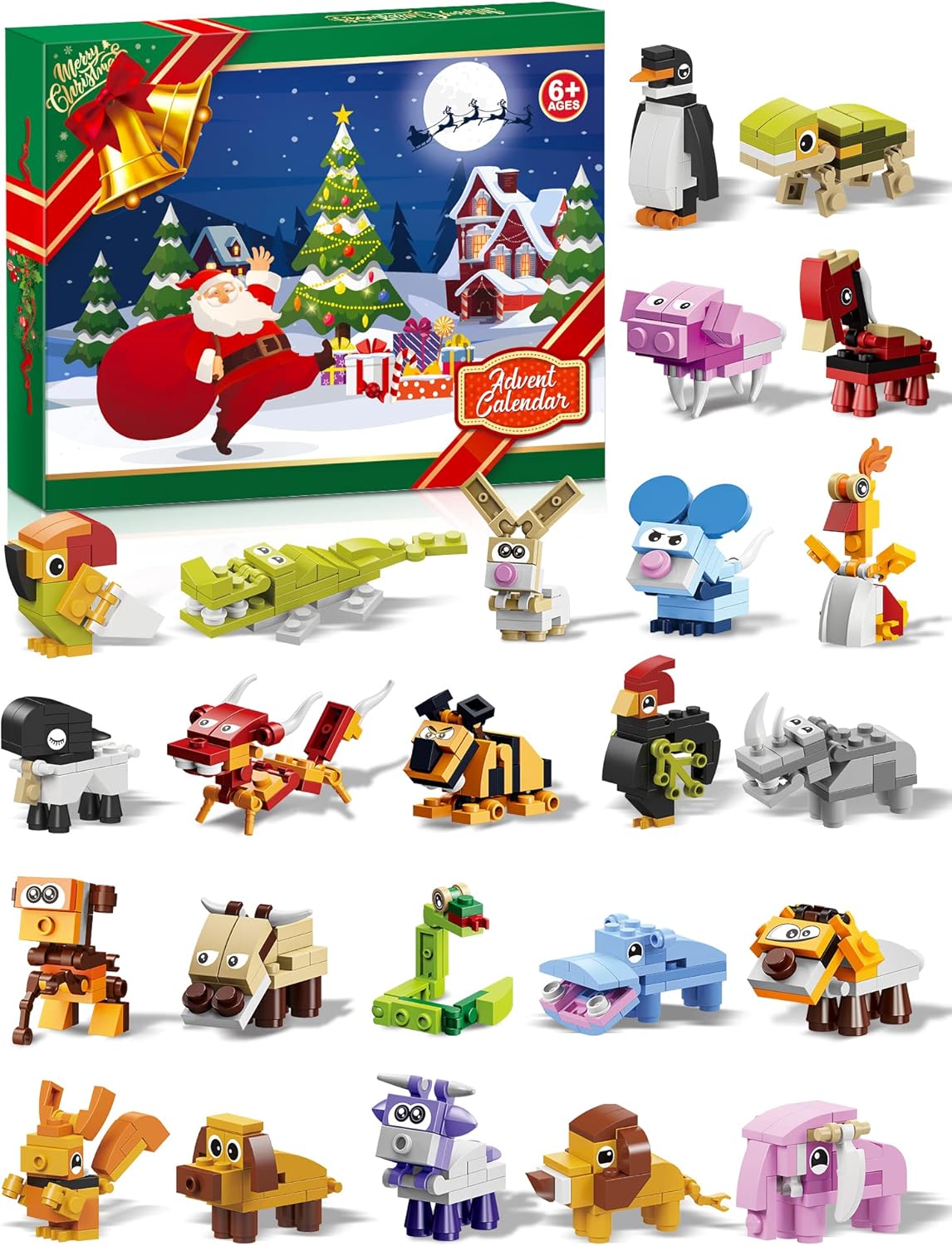 Advent Calendars - Animal Building Blocks - Advent Calendar 2023 Boys Including 24 Animals Christmas Toys Countdown Calendar for Girls Age 4-8 Years Old - Christmas Stocking Stuffer - Christmas Gifts for Kids Children
