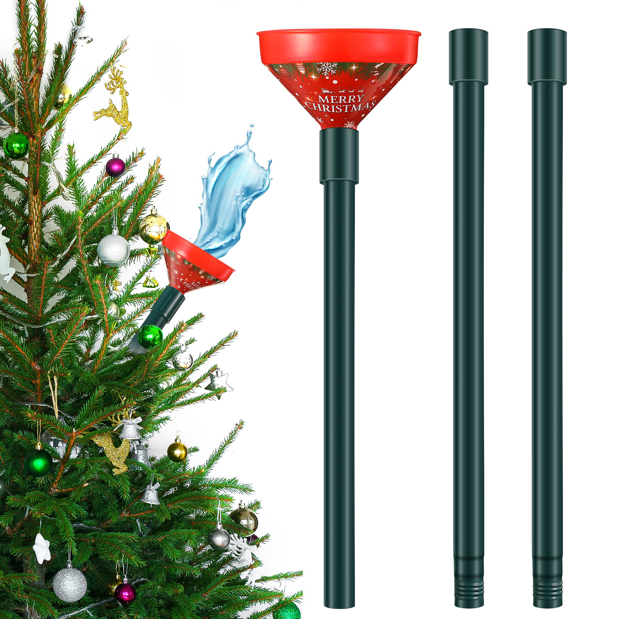 Photo 1 of 1 Pack Christmas Tree Watering Funnel System, 44 Inch Christmas Tree Watering Stick with Adjustable 3-Section Design, Reusable & Spill-Free, Xmas Plant Waterer Tool for Indoor and Outdoor