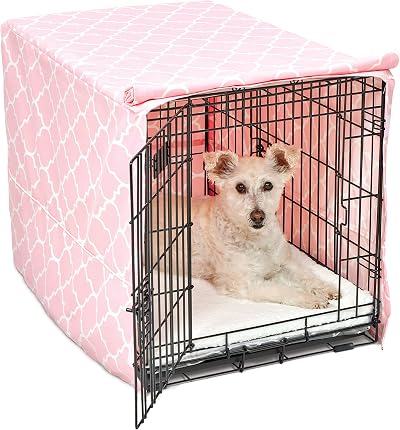 New World Medium Dog Crate Cover with Teflon Protector Pink Designer Print, 76cm