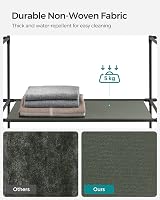 SONGMICS Fabric Wardrobe Portable Closet 12 Compartments 45x150x175 cm Sage view 5