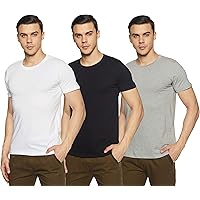 Chromozome Men's Plain Regular Fit T-Shirt (Pack of 3)
