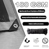 EPFHR Tarpaulin Waterproof 3m x 3m 180GSM Heavy Duty Silver/Black view 3