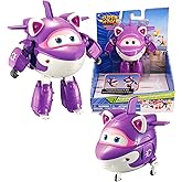 Super Wings - 5'' Transforming Supercharged Crystal Airplane Toys Action Figure | Season 4 | Airplane to Robot | Birthday Gift for 3 4 5 year old Boys and Girls | Toy Plane Vehicle for Kids, Blue