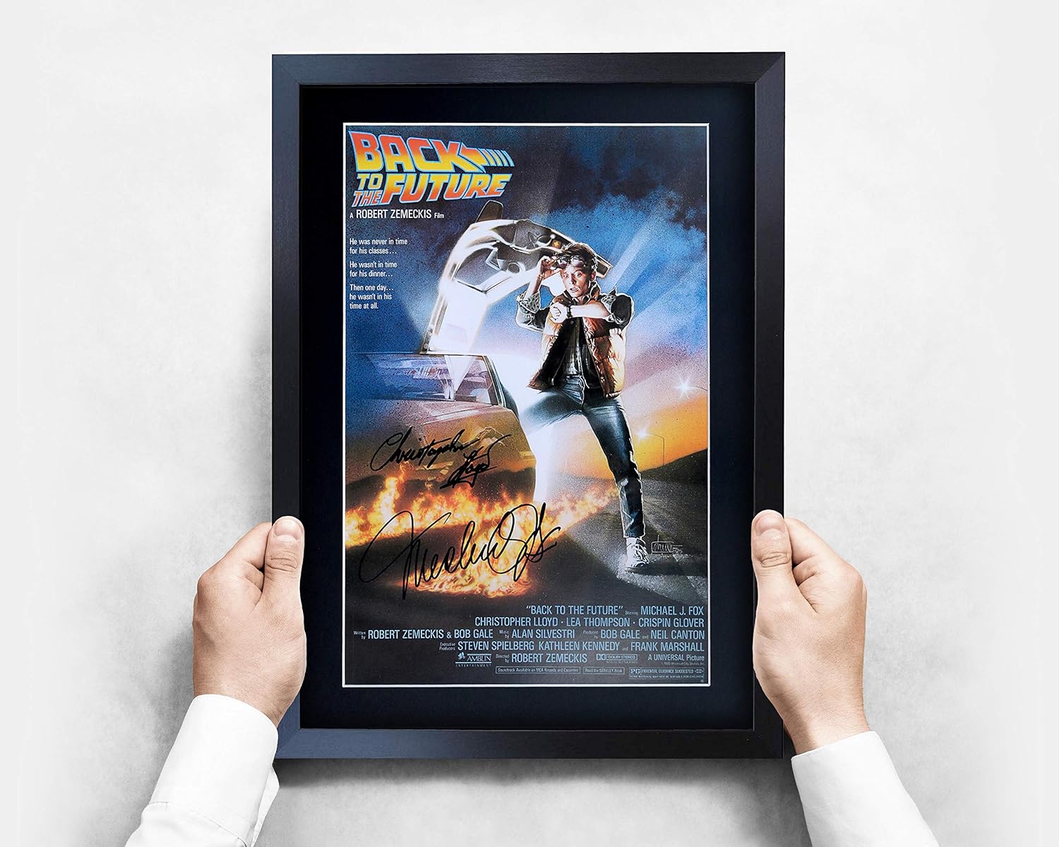 HWC Trading A3 FR Back to the Future Complete Collection Movie Poster Cast Signed Gift Framed Printed Autograph Christopher Lloyd Michael J Fox Gifts Print Photo Picture Display - Image 4