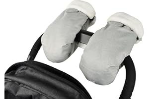 BEABA Waterproof Fleece Lined Universal Stroller Gloves, Hand Warmer Muff, Anti-Freeze Stroller Mittens for Handlebars, Winter Stroller Accessories, Baby Winter Essentials
