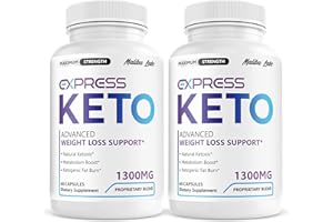 MALIBU LABS Express Keto, Advanced Ketogenic Pill Shark Formula 1300mg, Made in The USA, (2 Bottle Pack), 60 Day Supply Tank