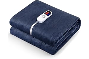 CURECURE Heated Electric Blanket Twin Size 62" x 84" Flannel Heated Blanket with 6 Heating Levels & 10 Hours Auto Off, Comfort Warm Blanket for Home Office Use, Machine Washable