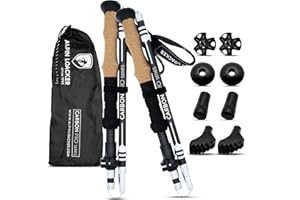 ALPIN LOACKER Collapsible Trekking Poles for Hiking I Carbon or Aluminum Hiking Poles Ultra Lightweight I Adjustable Trekking Poles for Women and Men with Cork Grip