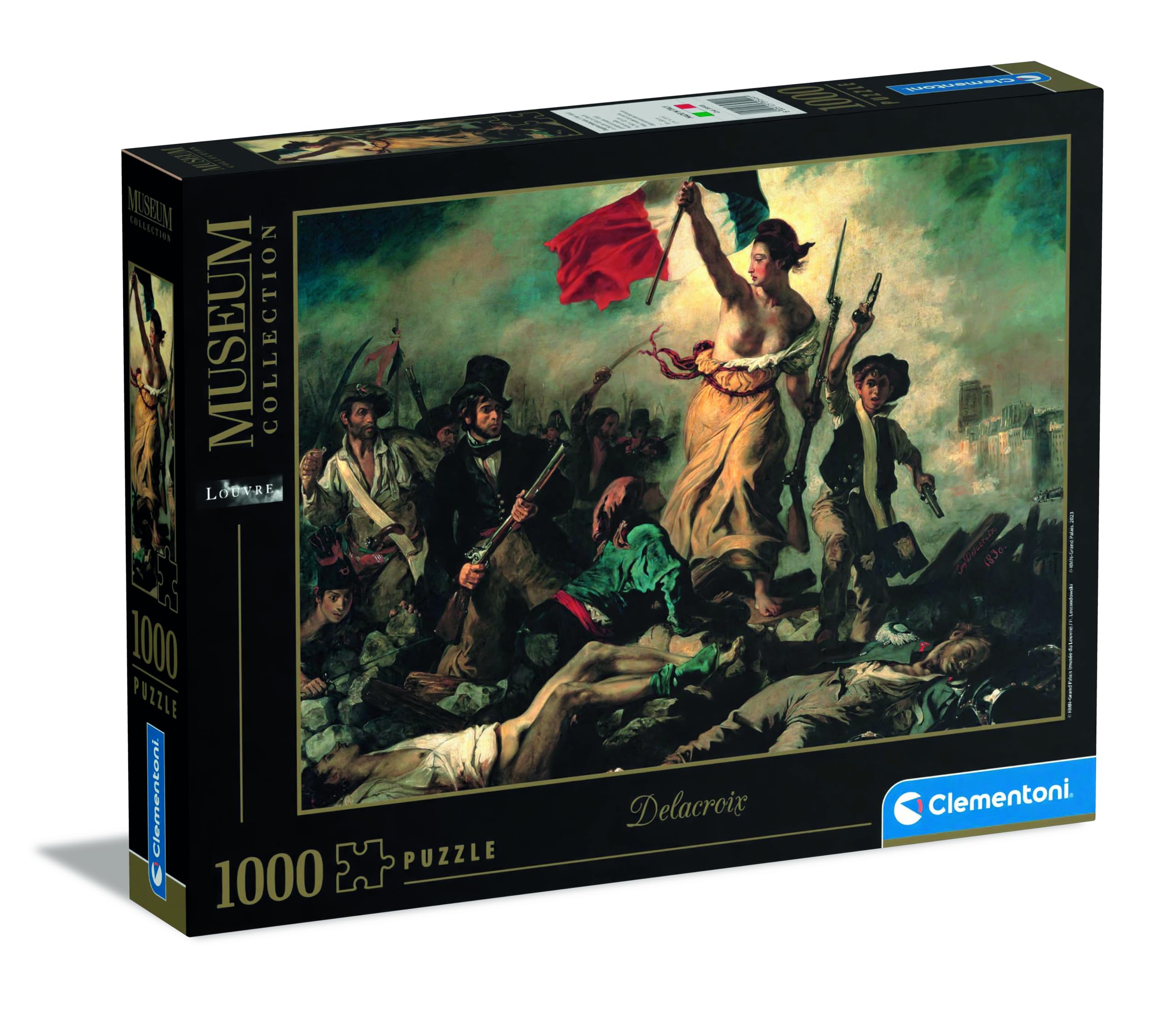 Clementoni - 39549 - Museum Collection Puzzle Louvre - Delacroix, Liberty Leading the People - 1000 pieces - Made in Italy - jigsaw puzzles for adult painting