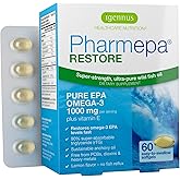 Igennus Pharmepa Restore, Pure EPA 1000mg, Omega 3 rTG Fish Oil, IFOS Certified, High Absorption, 90% Concentration Triple Strength, Wild & Sustainable, Lemon Flavor, 1-Month Supply, 60 Softgels