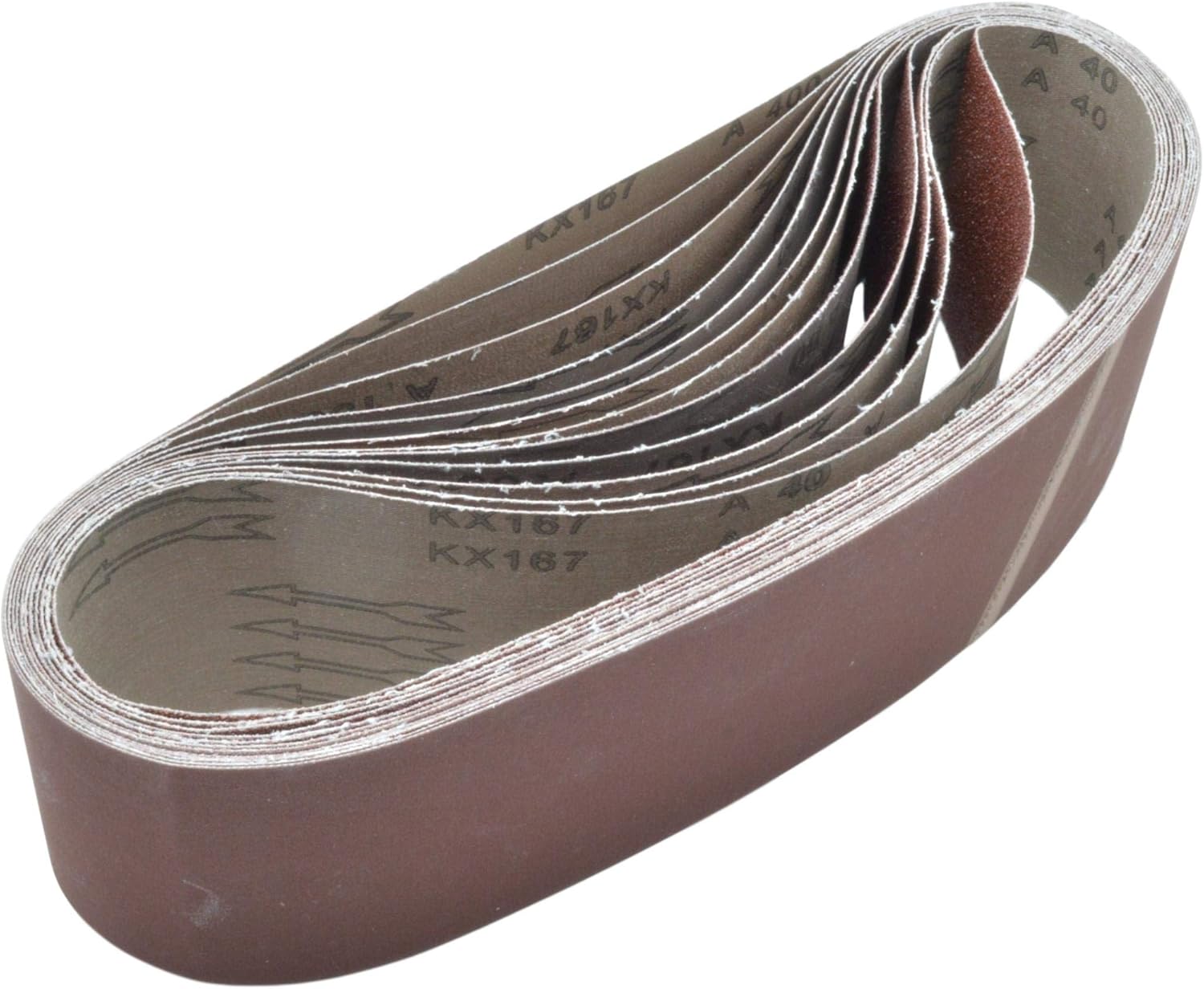 12 Schleifbänder 100 x 915mm verschiedene Körnungen K40 bis K400 ...