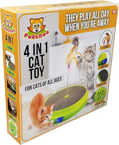 4 in 1 Interactive Cat Toy, Feather 