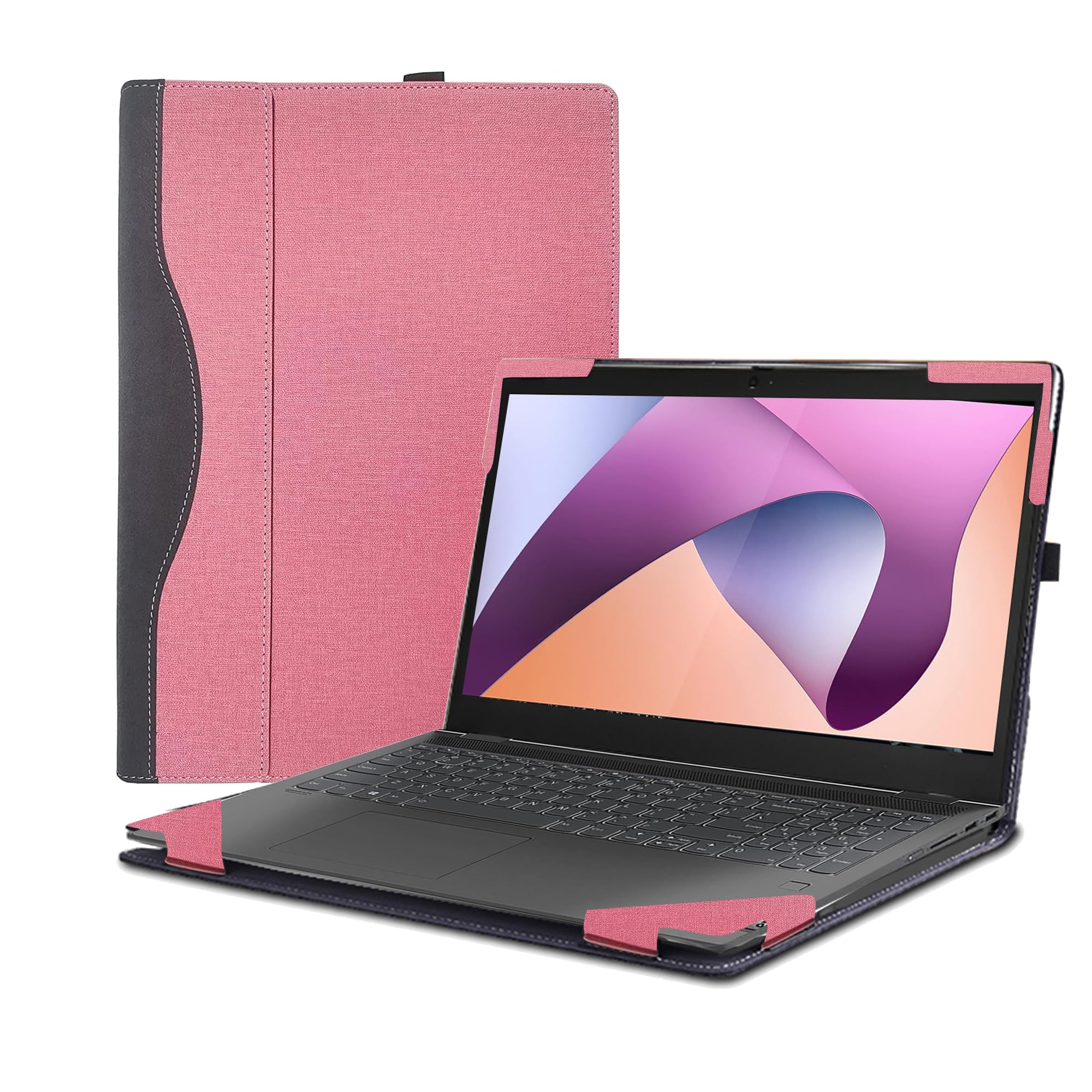 Photo 1 of Laptop Cover for Lenovo IdeaPad Flex 5 2-in 1 2023 Business Laptop 16" Flex 5 16 ABR 8 |16ALC7 |16IAU7 |16IRU8 | PU Leather Notebook Sleeve Detachable Protective Bag Shell (Pink)
