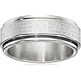 Amazon Essentials Steeltime Men's 18k Gold Plated Our Father Prayer Spinner Band Ring , (previously Amazon Collection)
