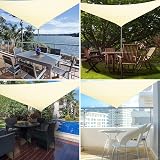 KAHEIGN 3m x 3m x 3m Sun Shade Sail Cream 98% UV Block 180gsm Waterproof view 7