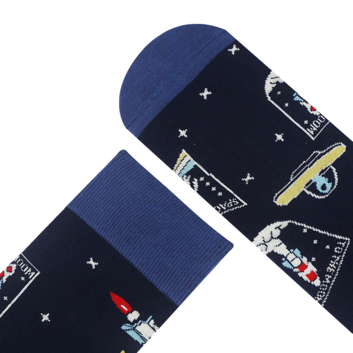 Mens Space Novelty Crew Socks Funny Crazy Socks Alien Astronaut Planet Pizza Casual Socks