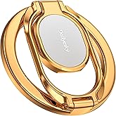 Doflyesky Magnetic Phone Ring Grip Holder, Dual-Sided Magnetics Adjustable Gym Finger Ring Grip Kickstand, Removable Phone Grip, for iPhone, iPad and Smartphones(Champagne Gold)