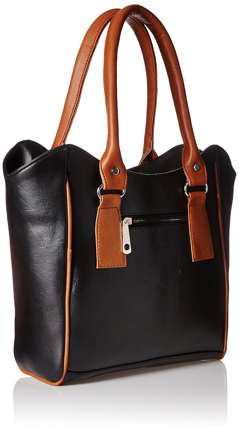 fantosy women's handbag (black and tan) (fnb-354)