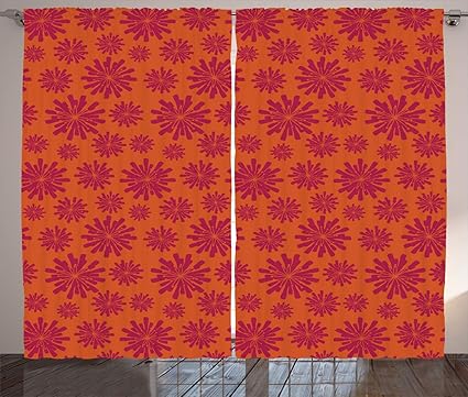Amazon Com Ambesonne Floral Curtains Modern Design With