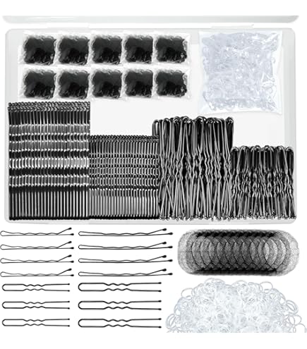 TonJin 50PCS Hair Nets Bun And 10PCS U Shaped Hair Pins Set, 50cm