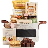 Harry &amp; David Deluxe Everyday Sharing Gift Basket For All Occasions, Salami | Food Gift Baskets with Popcorn, Sausage, Cheese, Crackers, Nuts, Sesame Sticks, Baklava, Rainbow Gummies and Chocolate Cake