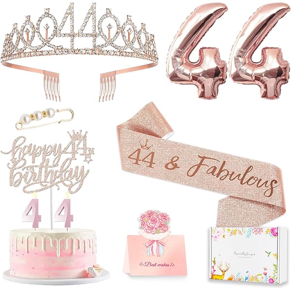 40 Inch Gold Foil 44th Birthday Balloons - Jumbo Helium Number Decorations For Parties