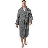 PAVILIA Mens Soft Robe, Plush Fluffy Fleece Bathrobe Men, Long Sherpa Shaggy Spa Robe