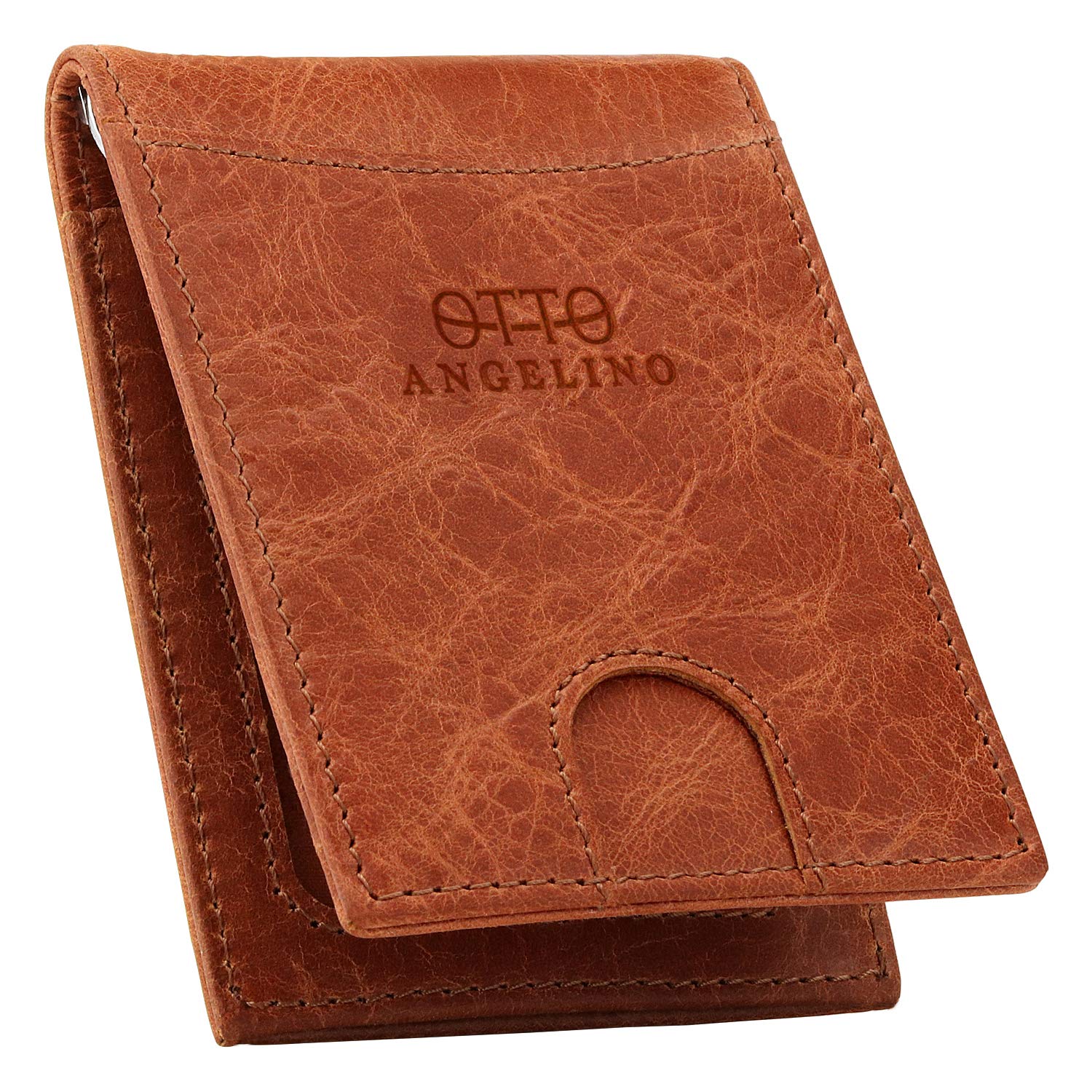 Otto Angelino Top Grain Leather Wallet with Money Clip - RFID Blocking – Unisex