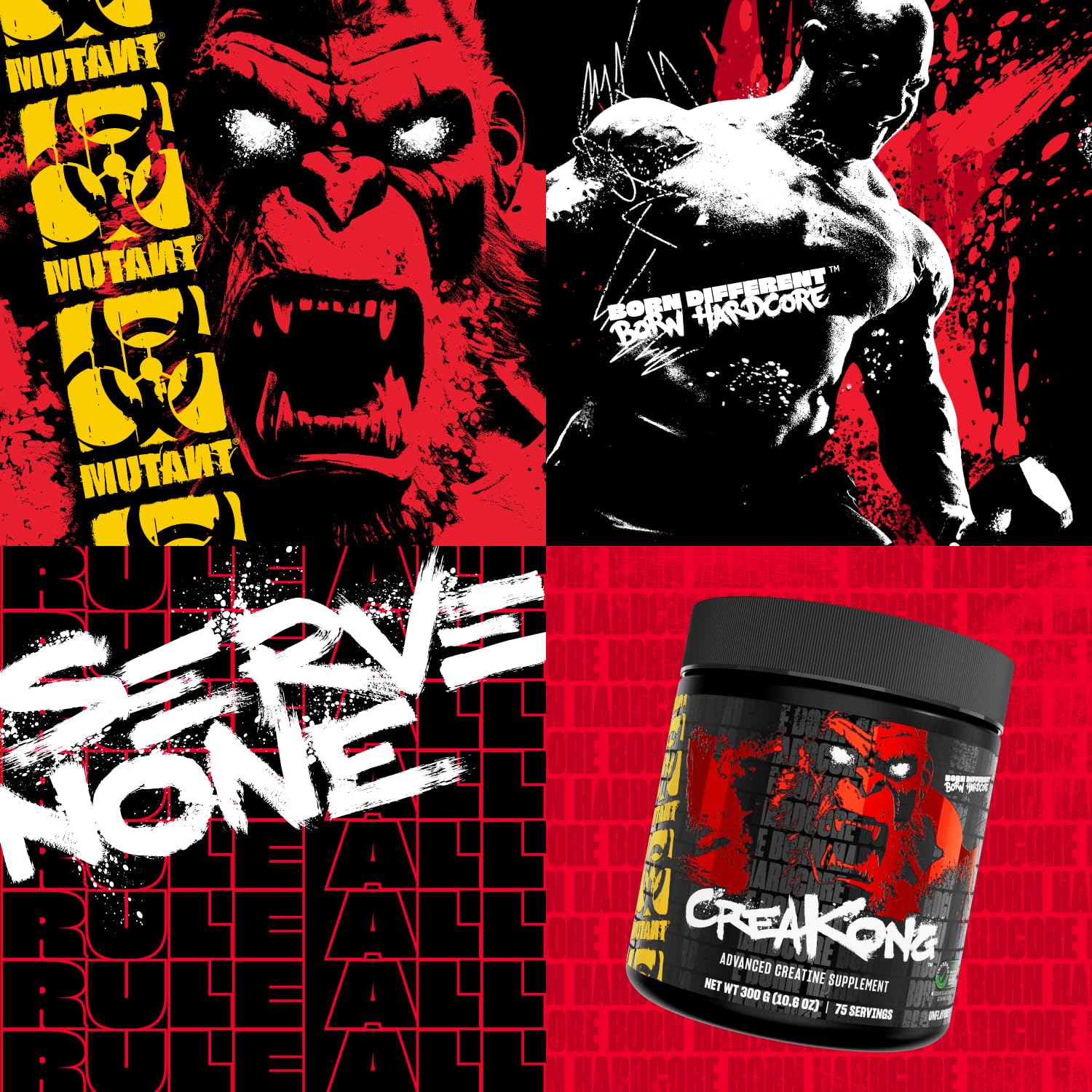 Mutant CREAKONG – Advanced Creatine Supplement with Triple Creatine Blend for Muscle Strength, Size & Performance – Unflavoured, Banned Substance Tested– 2.2 lbs