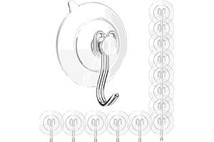 GLUIT Suction Cup Hooks for Kitchen, Shower - Window Cups with Hook Heavy Duty Wall Bathroom Glass Strong 3 lbs Medium 14 Pack