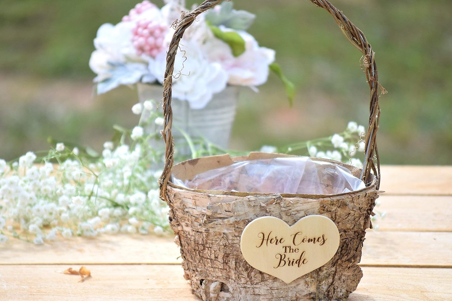 birch flower girl basket