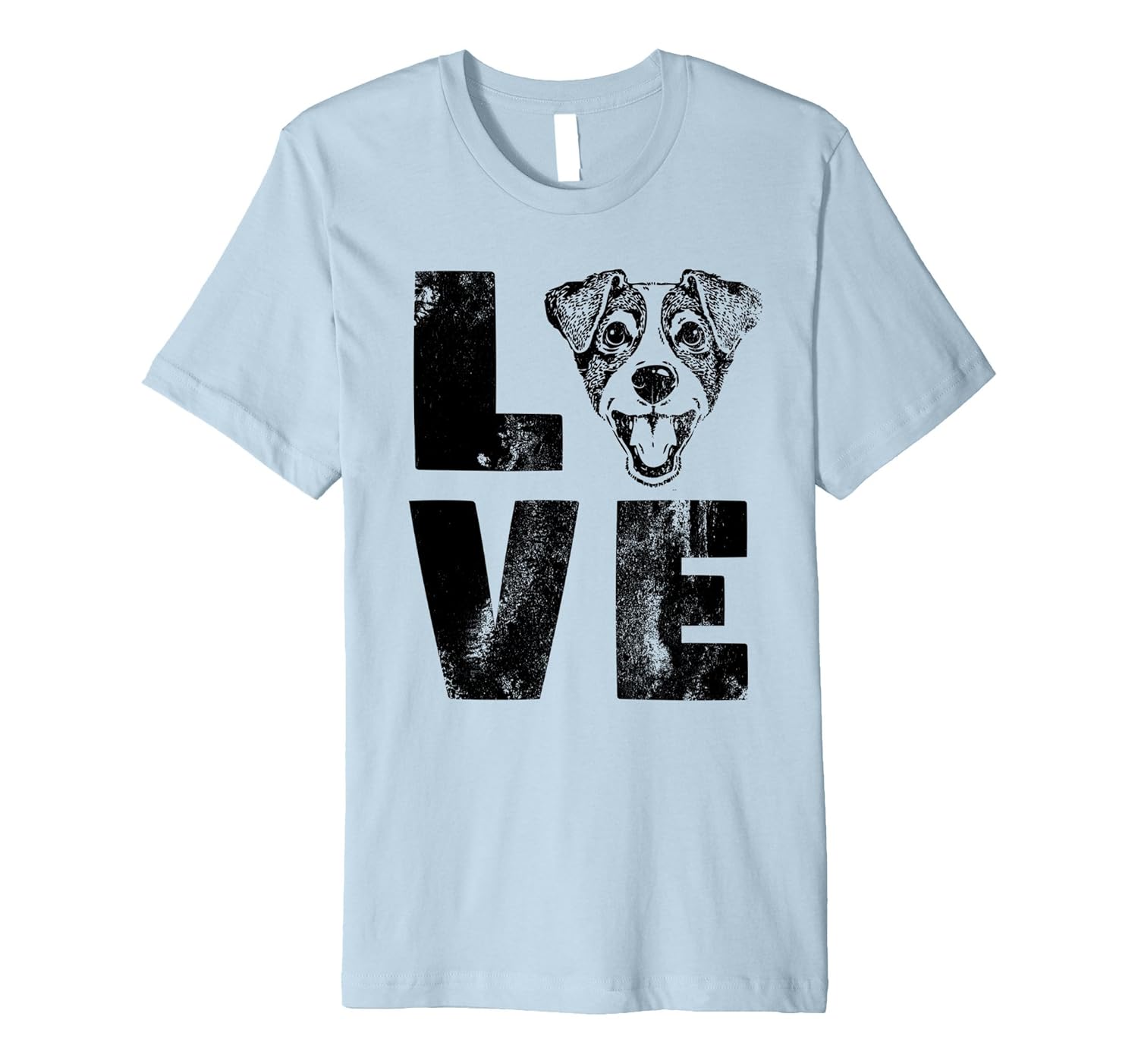 Distressed Puppy Dog Face Lovers Jack Russell Love Tee Shirt-ANZ