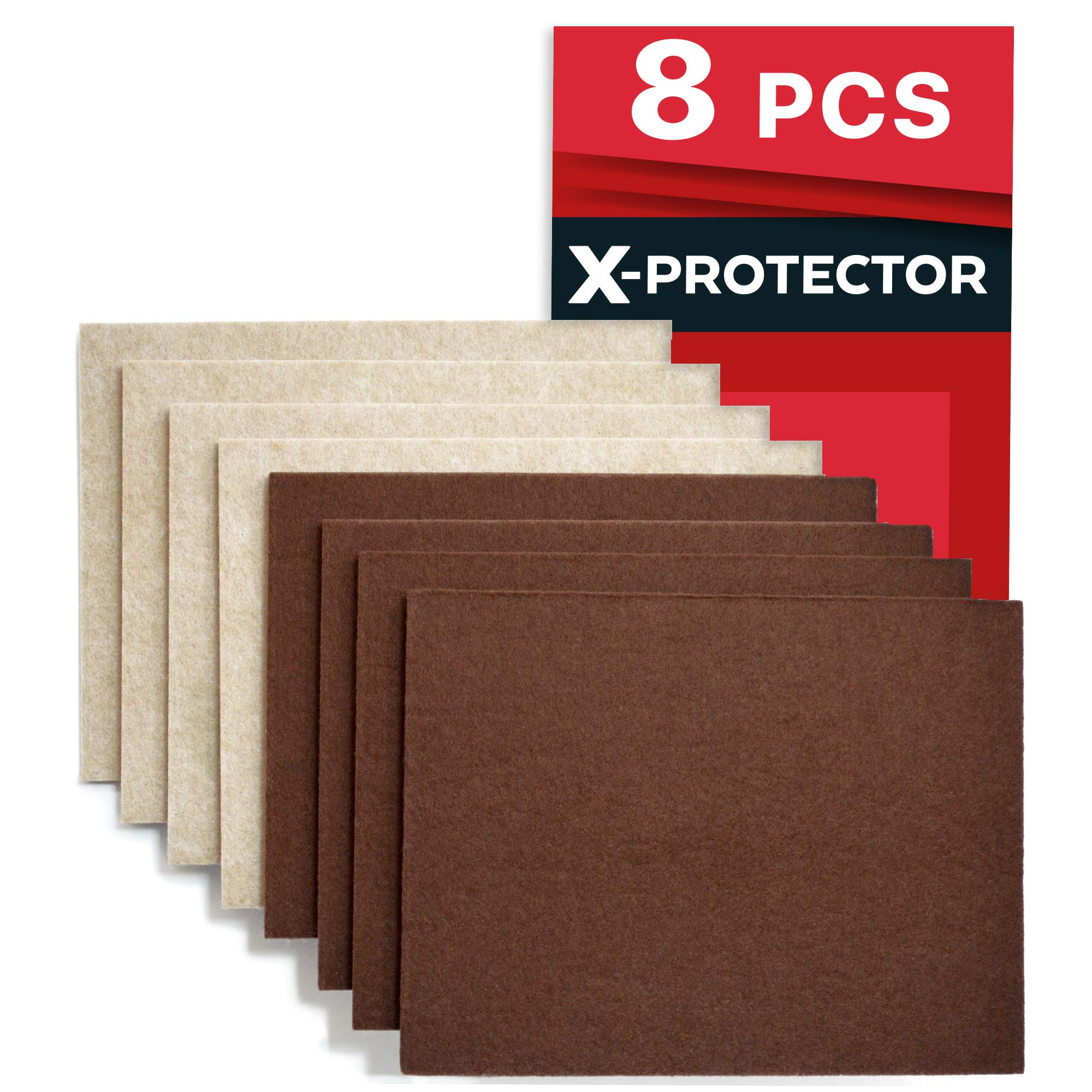 XPROTECTOR 8 Pack Premium Felt Furniture Pads 8”x6” Heavy Duty 1/5
