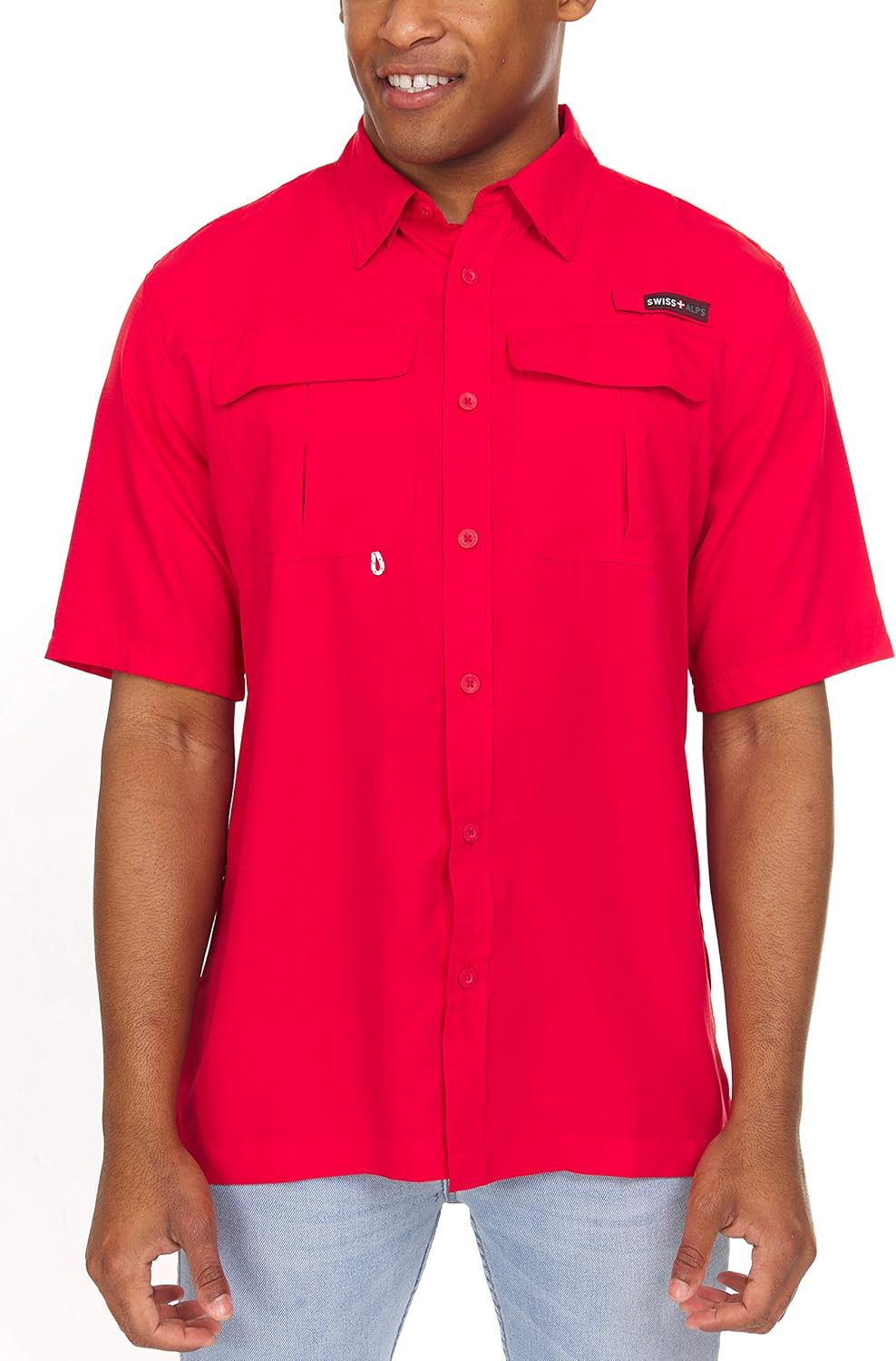 Swiss Alps Mens Short Sleeve Lightweight Breathable Outdoor Fishing Shirt at  Men’s Clothing store