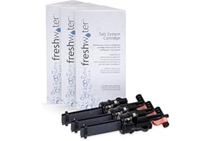 FreshWater Salt System Cartridge - Water Treatment Replacement Cartridge for Spas & Hot Tubs - Easy Maintenance - Supports Natural-Feeling Water to Help Prevent Dry Eyes & Itchy Skin (3 Pack)