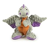 goDog Dragons Squeaker Plush Dog Toy with Chew Guard Technology - Soft & Durable, Chew Resistant & Tough Reinforced Seams - M