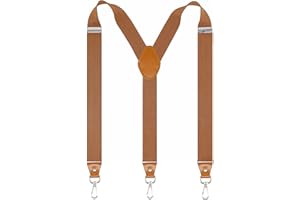 Doloise Mens Suspenders with 3 Swivel Hooks Belt Loops 1.4 Inch Wide Heavy Duty Adjustable Braces