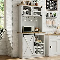 4ever2buy 72" Farmhouse Coffee Bar Cabinet with