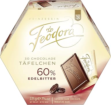 Feodora - Chocolade Täfelchen Edelbitter 60% - 30St/225g